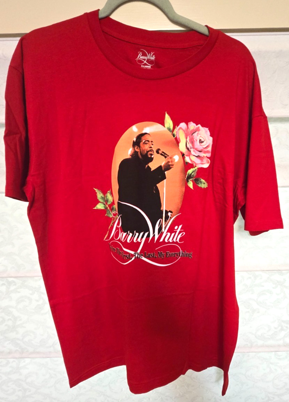 Barry White Shirt Mens XL Red Youre The First Last My Everything Music Tee